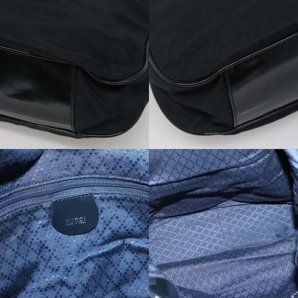GUCCI Bamboo Hand Bag Nylon Black Silver 001 1705 001 1705 - Picture 11 of 12